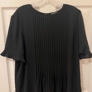 Limited Black Sheer Pintuck Blouse